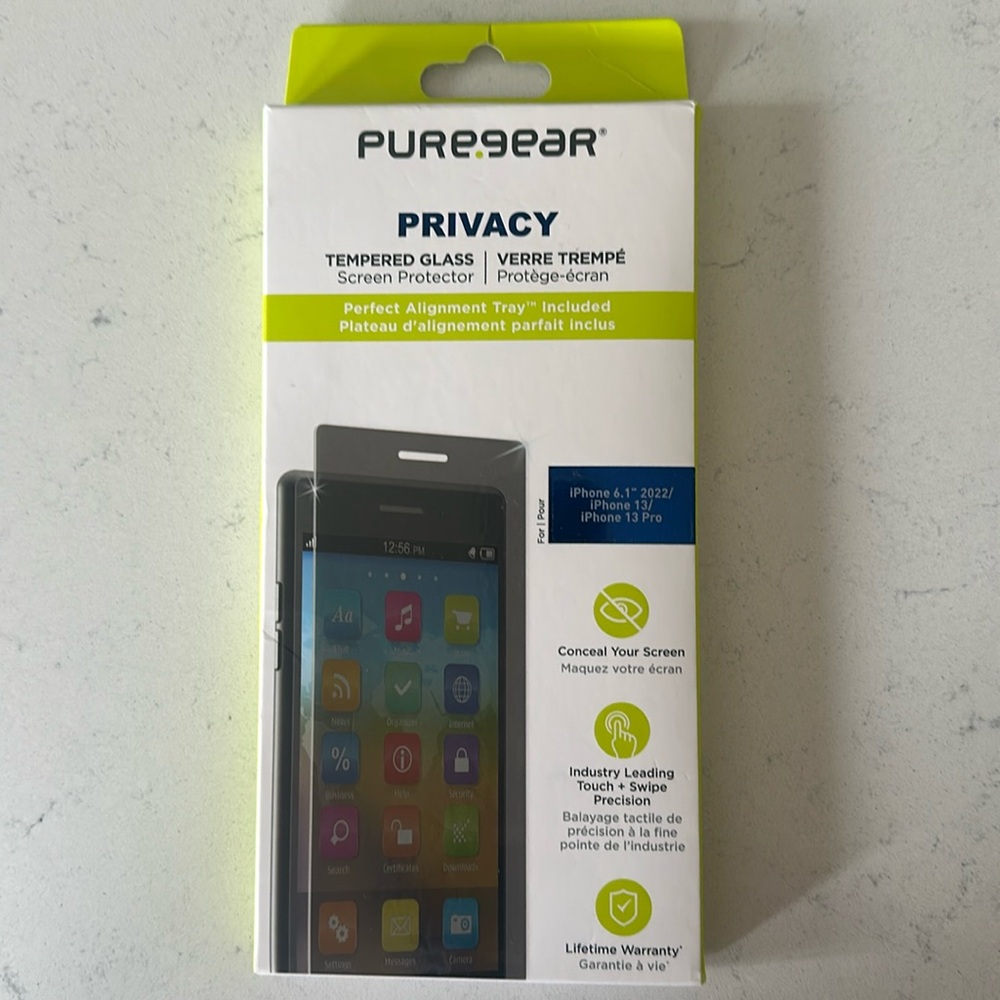 Puregear-Privacy tempered glass screen protector for iPhone 13/iPhone 13 Pro